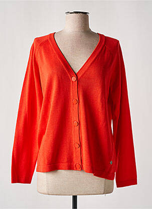 Gilet manches longues fermeture boutonnée sur le devant orange JOY OF LIFE femme