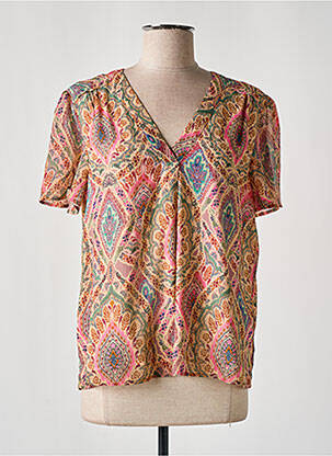 Blouse manches courtes manches courtes orange JULIE GUERLANDE femme
