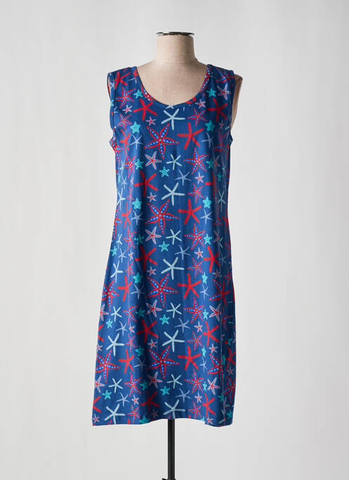Chemise de nuit sérigraphie bleu ROSE POMME femme