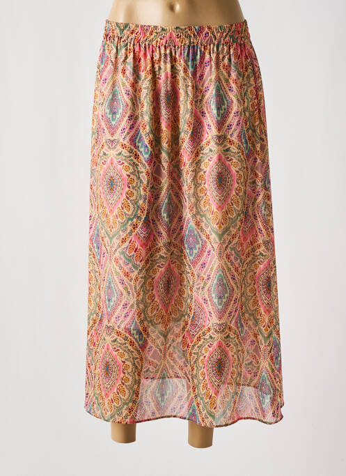 Jupe mi-longue beige JULIE GUERLANDE pour femme