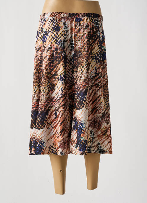 Jupe mi-longue marron GEVANA pour femme