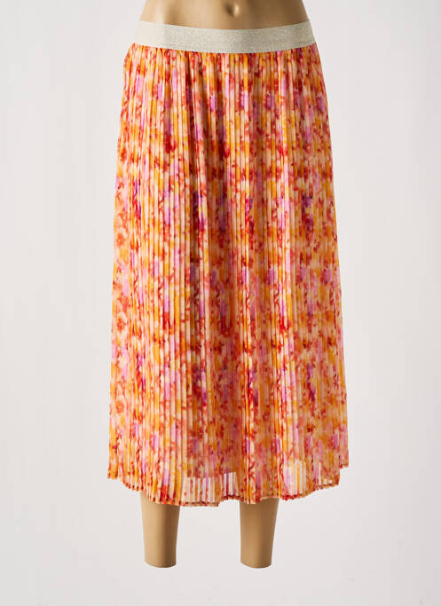 Jupe mi-longue orange JULIE GUERLANDE pour femme