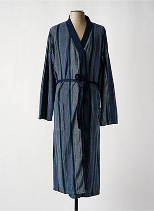 Robe de chambre imprimé rayures bleu HAJO homme