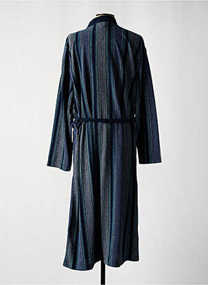 Robe de chambre imprimé rayures bleu HAJO homme
