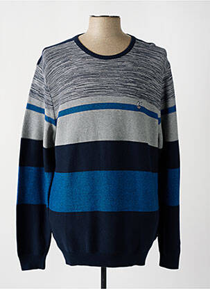 Pull col rond manches longues bleu HAJO homme