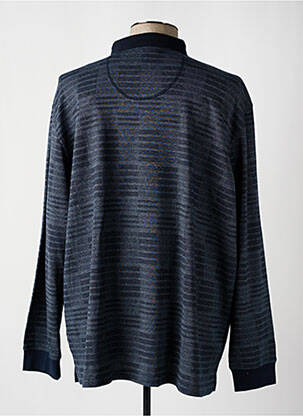 Polo manches longues manches longues bleu HAJO homme
