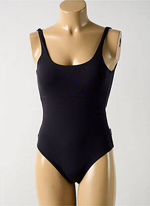 Maillot de bain 1 pièce effet matière satinée haut soutien-gorge avec mousse de rembourrage amovible noir ROSA FAIA femme