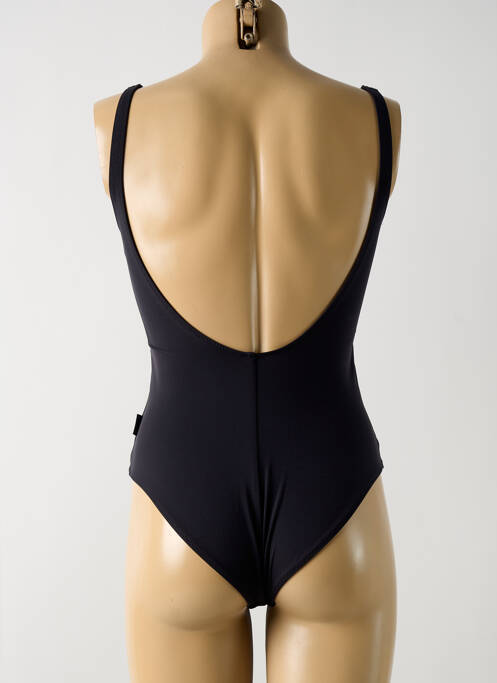 Maillot de bain 1 pièce effet matière satinée haut soutien-gorge avec mousse de rembourrage amovible noir ROSA FAIA femme