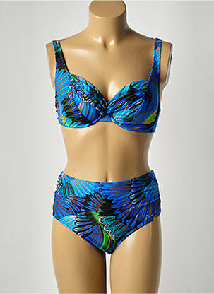 Maillot de bain 2 pièces stretch haut soutien-gorge balconnet bleu ANITA femme