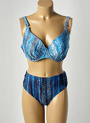 Maillot de bain 2 pièces stretch haut soutien-gorge moulé bleu ANITA femme