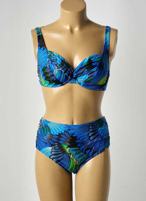 Maillot de bain 2 pièces stretch haut soutien-gorge balconnet bleu ANITA femme