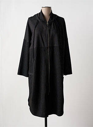 Manteau long coupe cintrée a capuche noir ALAIN MURATI femme