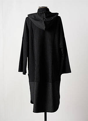 Manteau long coupe cintrée a capuche noir ALAIN MURATI femme