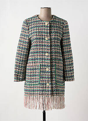 Manteau long coupe cintrée sans capuche vert THE KORNER femme