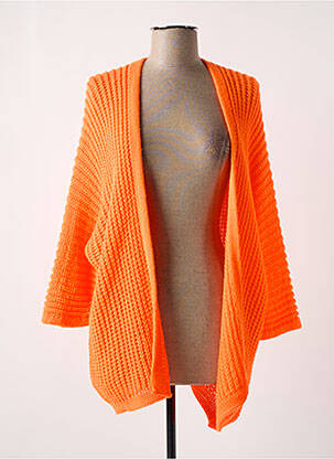 Gilet manches longues orange MADE IN ITALY pour femme