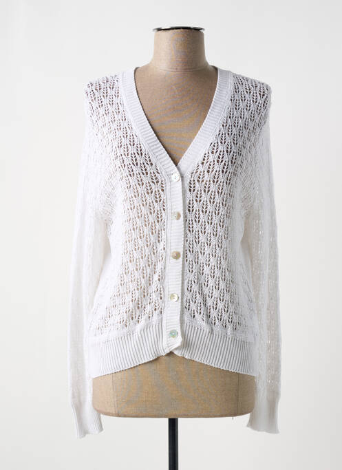 Gilet manches longues blanc JUNIE pour femme