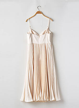 Robe mi-longue fermeture zippée au dos fines bretelles beige AZAZIE femme