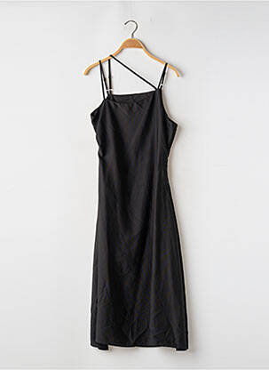 Robe mi-longue coupe fluide fines bretelles noir CIDER femme