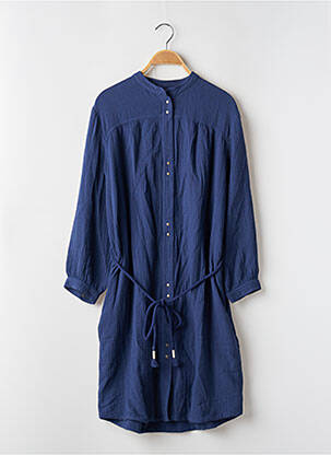 Robe mi-longue manches longues manches longues bleu PALEM femme
