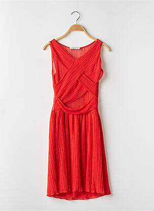 Robe mi-longue coupe évasée sans manche rouge SANDRO femme