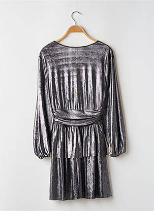 Robe courte coupe évasée manches longues argent ZARA femme