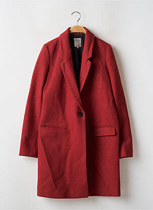 Manteau long coupe droite sans capuche orange ZARA TRAFALUC femme