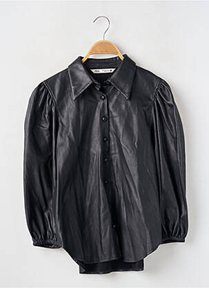 Chemisier coupe droite manches longues noir ZARA femme