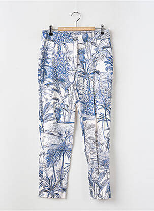 Pantalon chino tissage popeline taille normale bleu LA FEE MARABOUTEE femme