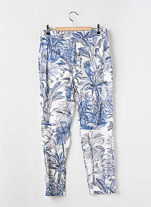 Pantalon chino tissage popeline taille normale bleu LA FEE MARABOUTEE femme