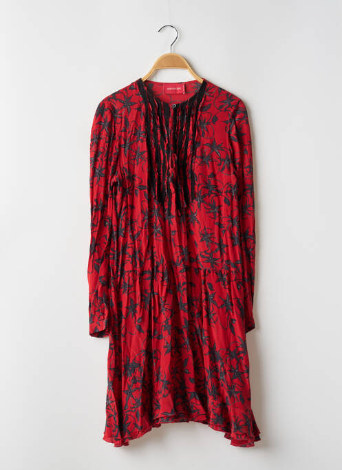 Robe mi-longue imprimé fleurs manches longues rouge ZADIG & VOLTAIRE femme