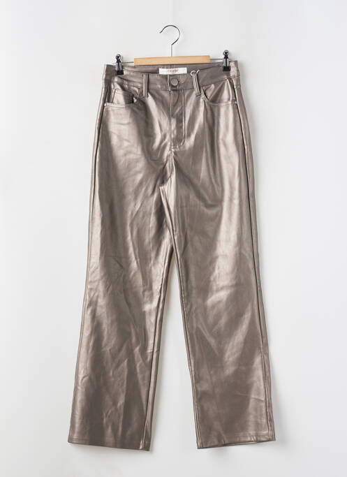 Pantalon droit taille haute taille haute gris ORAIJE femme