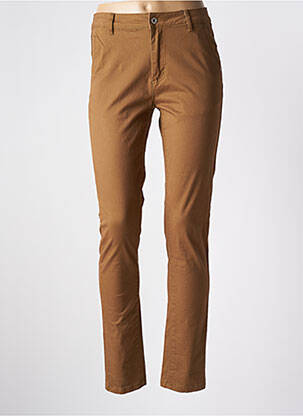 Pantalon chino tissage popeline taille haute jaune SARAH JOHN femme