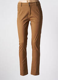 Pantalon chino tissage popeline taille haute jaune SARAH JOHN femme