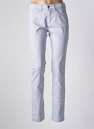 Pantalon slim tissage popeline taille normale bleu BRUNO SAINT HILAIRE femme