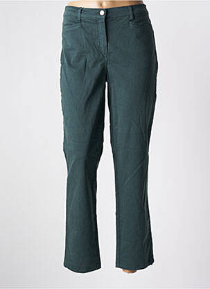 Pantalon droit tissage popeline taille normale vert SYM femme