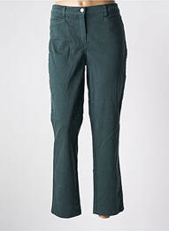 Pantalon droit tissage popeline taille normale vert SYM femme