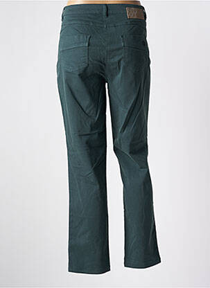 Pantalon droit tissage popeline taille normale vert SYM femme