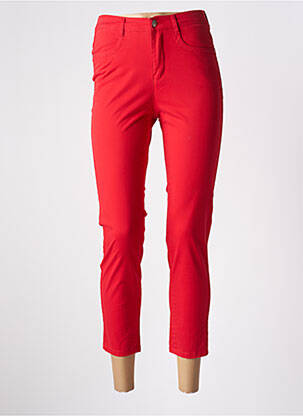 Pantacourt taille haute taille haute rouge I.QUING femme