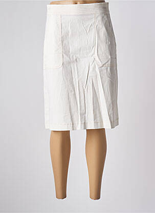 Jupe mi-longue taille à pinces beige BRUNO SAINT HILAIRE femme