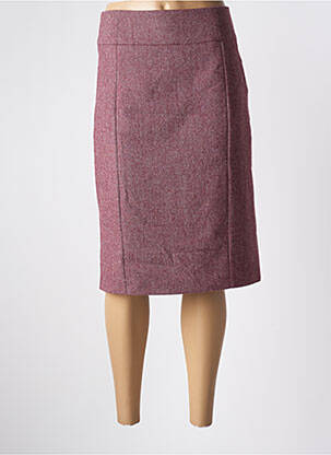 Jupe mi-longue taille à pinces rouge BRUNO SAINT HILAIRE femme