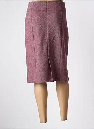 Jupe mi-longue taille à pinces rouge BRUNO SAINT HILAIRE femme