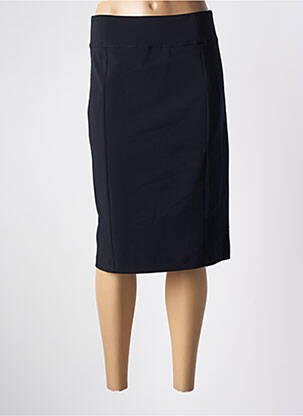 Jupe mi-longue taille à pinces noir BRUNO SAINT HILAIRE femme