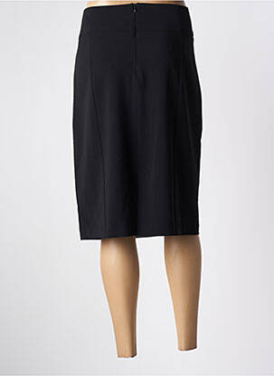Jupe mi-longue taille à pinces noir BRUNO SAINT HILAIRE femme