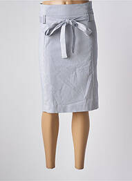 Jupe mi-longue taille à pinces bleu BRUNO SAINT HILAIRE femme
