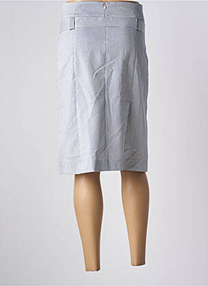 Jupe mi-longue taille à pinces bleu BRUNO SAINT HILAIRE femme