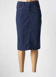Jupe mi-longue taille haute bleu BRUNO SAINT HILAIRE femme