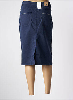 Jupe mi-longue stretch bleu BRUNO SAINT HILAIRE femme