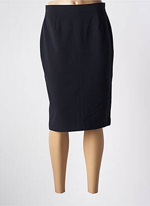 Jupe mi-longue taille à pinces noir BRUNO SAINT HILAIRE femme