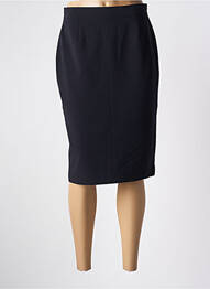Jupe mi-longue taille à pinces noir BRUNO SAINT HILAIRE femme