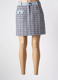 Jupe courte tissage tweed bleu MORGAN femme